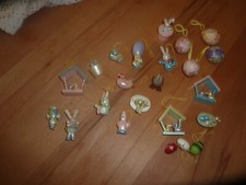 Ostern Erzgebirge Alter Strauchbehang Holz  23 Teile  4 Eier Pappmaschee