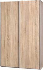 Schwebetürenschrank "Smart Typ 40“ Kleiderschrank, Eiche SanRemo weiß K1