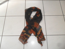 Italienischer Schal / Tuch  Farbe schwarz braun rost mit Rosen Print, TOP