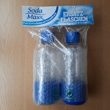 Soda Maxx 1L Ersatzflaschen 2 x 1L PET-Flasche mit Gewinde blau