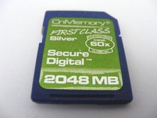 2GB Secure Digital Card 60x ( 2 GB SD Karte ) CnMemory gebraucht