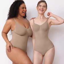 Shapewear Body Damen – Ohne Bügel, Atmungsaktiv, Schrittknopf, Figurformend