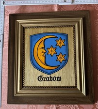 Grabow - Mecklenburg - Wappen Bild - Coat of Arms - Handarbeit DDR NEU