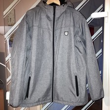 Nanok Herrenjacke, Softshell, grau mit Kapuze, leicht gefüttert, Gr. XXL