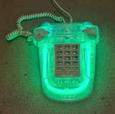 VINTAGE 80s TELEFON ROXANNE - ACRYL PLEXI NEON TELEFON - FLUOPHONE - NEON TRONE