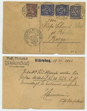 124294 - Ganzsache DP 2 - Bad. Notariat Rickenbach - 19.7.1922 nach Bergalingen
