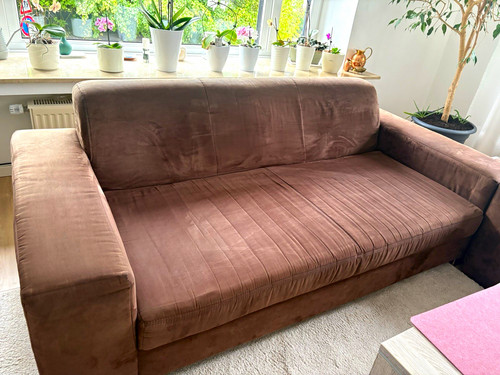 Braunes sitzer sofa mit - 3-sitzer,