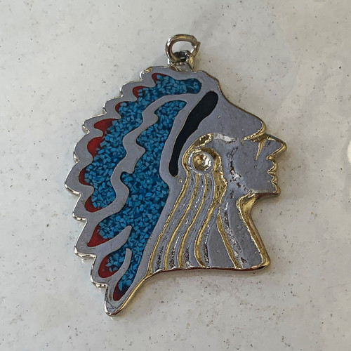 Anhänger kopfprofil indianer - anhänger,