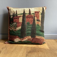 Dekokissen Sofa Kissen Gobelin Muster Toskana Zypressen Mediterrane Landschaft