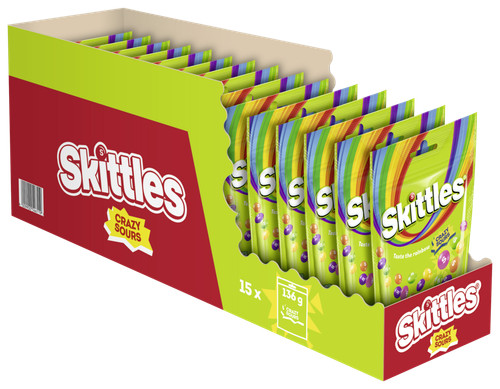 Skittles crazy sours 15x136g - sours,