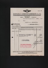 STUTTGART, Rechnung 1927, Kienzle Uhren-Fabriken AG