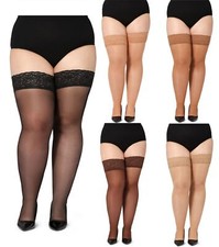 Bellivalini Damen halterlose Strümpfe Spitze Plus Size 40DEN Transparent 3XL-4XL