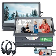 2x12" Tragbarer DVD-Player Auto Monitor Kopfstütze Für Kinder HDMI AKKU+Kopfhöre
