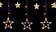 LED Sternenvorhang Weihnacht Lichterkette Fensterdeko 115 LED innen & aussen