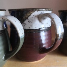 3  Keramik / Steingut Tassen Becher Studiokeramik Vintage Ton Kaffee