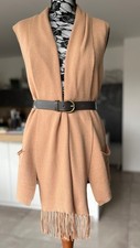 NEU! HEINE Cardigan Schlitze Strickweste Weste 50% Viskose Camel XL 42 WITT