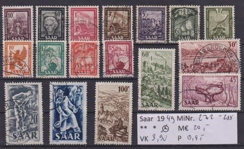 Saarland 1949 272 - 1949, mi.-nr.