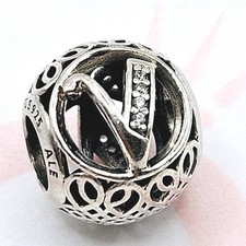 Pandora Charm "Vintage Buchstabe V" 791866 Alphabet Charm Zirkonia Original 
