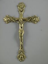 Wandkreuz  Messing Kreuz Altarkreutz Jesus-Christus Kruzifix 32cm