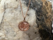 Clogau walisischer Anhänger 9 kt Rotgold Lebensbaum weißes Perlmutt 22 Zoll selten