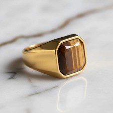 Tigerauge Ring Gold –