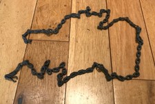 Vintage Messing Doppelglied Laterne Kette Lichterhänger 1m lang geborgen - (K3)