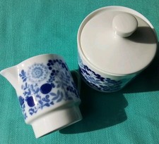 Melitta Set Zuckertopf und Kännchen Blau - Weiß *Hamburg*