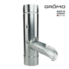 Grömo Titanzink Regenwasserklappe Regenrohrklappe Fallrohr Titanzink 76 87 100mm