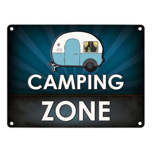 Camping zone metallschild - metallschild, in