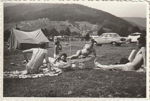 Vintage foto campingplatz - vintage,
