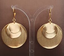 Designer Ohrringe Messing vergoldet & brushed 48x35mm Ohrhänger UVP 69€
