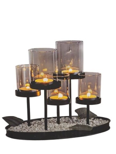 Kerzenhalter metall und glas - kerzenhalter,