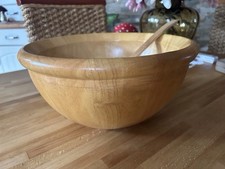 Bambus Salatschale Obstschale Holz 32 cm Erbstück Nachlass 