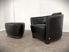 Ledersessel Hocker Calia Italia Design Set Vintage Sessel