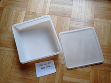 Tupperdose groß flach weiß