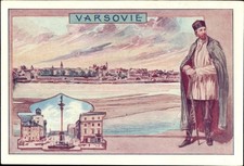 Ak Warszawa Warschau Polen, Stadtansicht, Mann in Tracht, Kolumna... - 3797359