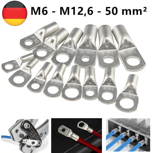 10x rohrkabelschuhe blank - 10x,