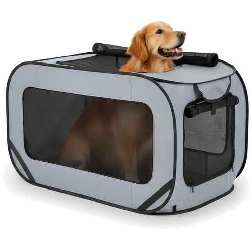 Hundetransportbox faltbar grau - faltbar,