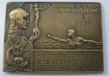 Alte Bronze Medaille Plakette