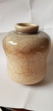 Art Deco Vase Rüppurr Fayence Karlsruhe Keramik Craquele Glasur beige-grau-blau