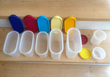 Tupperware 7 Eidgenossen, Behälter neuwertig  bunte Deckel , untersch. Schütten