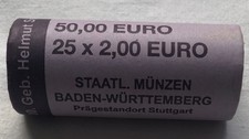 Original Rolle 25 x 2 Euro Helmut Schmidt 2018 Prägestätte Stuttgart "F"