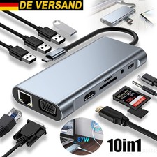 USB C Hub LAN RJ45 Ethernet USB C Adapter 4K 10 in 1 MacBook Pro Air Adapter