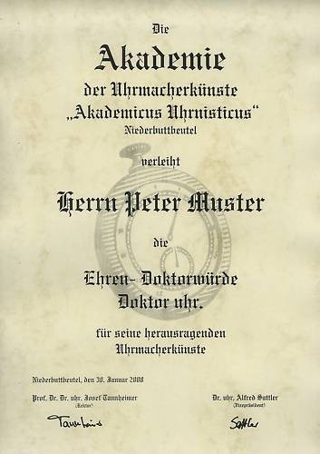 Diplom urkunde ehren doktor - urkunde,