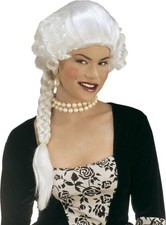 Weiße Rokoko Damen Perücke /