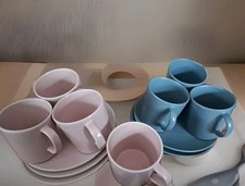 IKEA Kaffeebecher Dinera 4x rosa + 3x grau Kaffeebecher 9 cm Ø 8,5 cm 