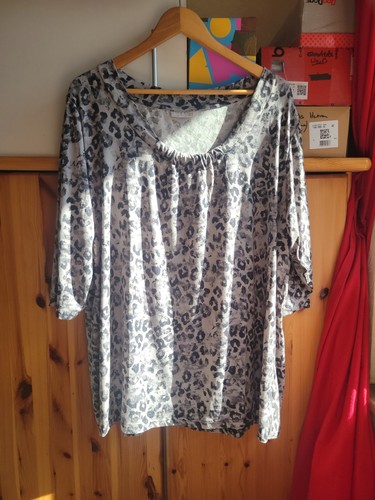 Bluse arm mit leo muster - 3/4,