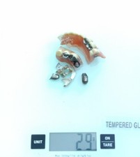 Zahngold, teilweise gereinigt,  mit Zahnresten