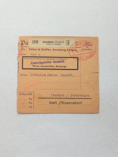 Paketkarte gebühr bezahlt - paketkarte,