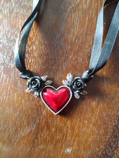 Alchemy Herz Halskette - Blood Heart - Fantasy Gothic Damen Halsschmuck Kette 